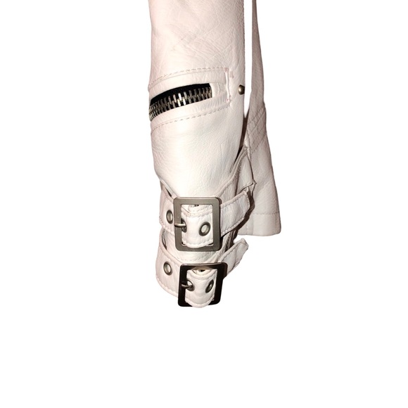 BLANKNYC Moto Jacket Fresh Start White Faux Leather LG - Picture 6 of 11